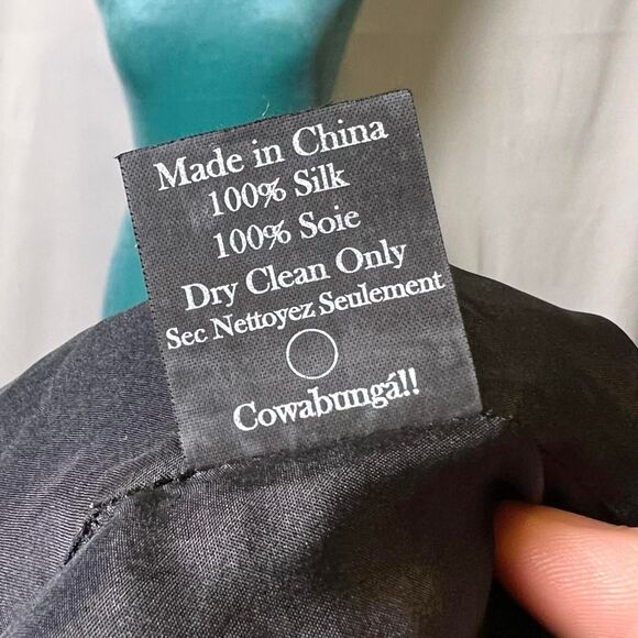 Vena Cava Women's Black and Blue Silk Dress luxe designer party - Picture 8 of 8